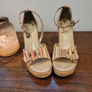 KENNETH COLE REACTION BOHO PLATFORM WEDGE SANDALS